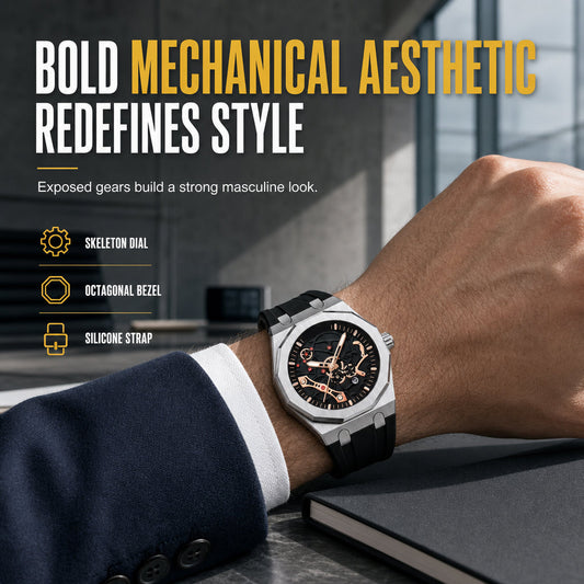 ⌚ 50% OFF NOW! ✨ Men's Sport Quartz Watch – Mechanical Style, Luminous Hands, Date Calendar & Water Resistant – Bold & Versatile 💪