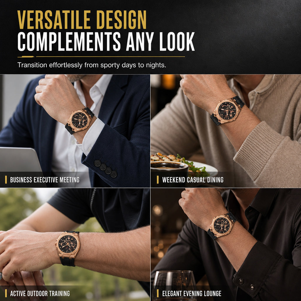 ⌚ 50% OFF NOW! ✨ Men's Sport Quartz Watch – Mechanical Style, Luminous Hands, Date Calendar & Water Resistant – Bold & Versatile 💪