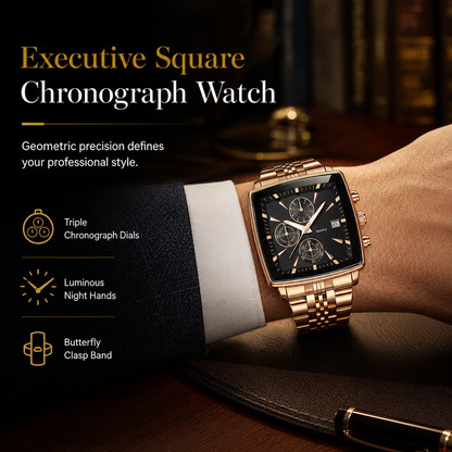 Men's Business Quartz Watch with Stainless Steel Band Waterproof Luminous Hands and Date Display