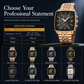 Men's Business Quartz Watch with Stainless Steel Band Waterproof Luminous Hands and Date Display