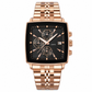 Men's Business Quartz Watch with Stainless Steel Band Waterproof Luminous Hands and Date Display
