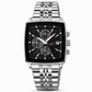 Men's Business Quartz Watch with Stainless Steel Band Waterproof Luminous Hands and Date Display