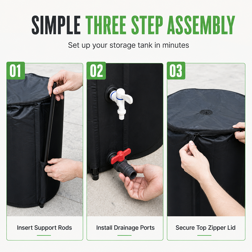 ⏳Limited-time 50% off💥50L Portable Collapsible Barrel Water Storage Tank