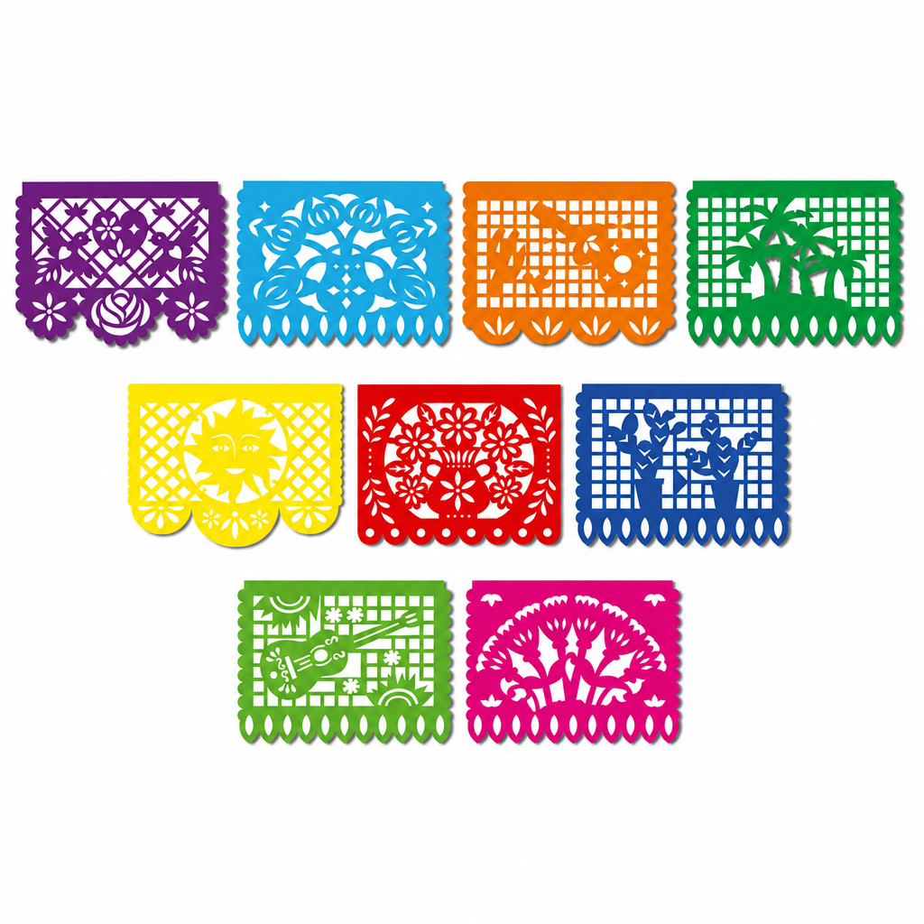 📢📢50% OFF !! ⏰Mexican Plastic Banner Day of the Dead Paper Cut Style Garland for Cinco de Mayo and Halloween Party