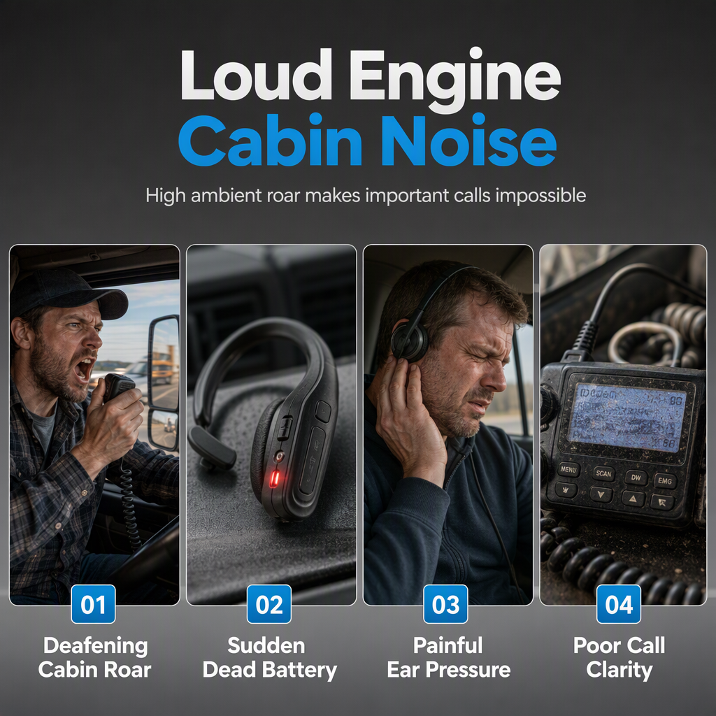 🚚 LIMITED-TIME 50% OFF! 🎧 Trucker Bluetooth Headset – ENC Noise Reduction, Long Playtime, Lightweight ✨