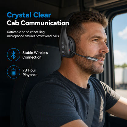 🚚 LIMITED-TIME 50% OFF! 🎧 Trucker Bluetooth Headset – ENC Noise Reduction, Long Playtime, Lightweight ✨