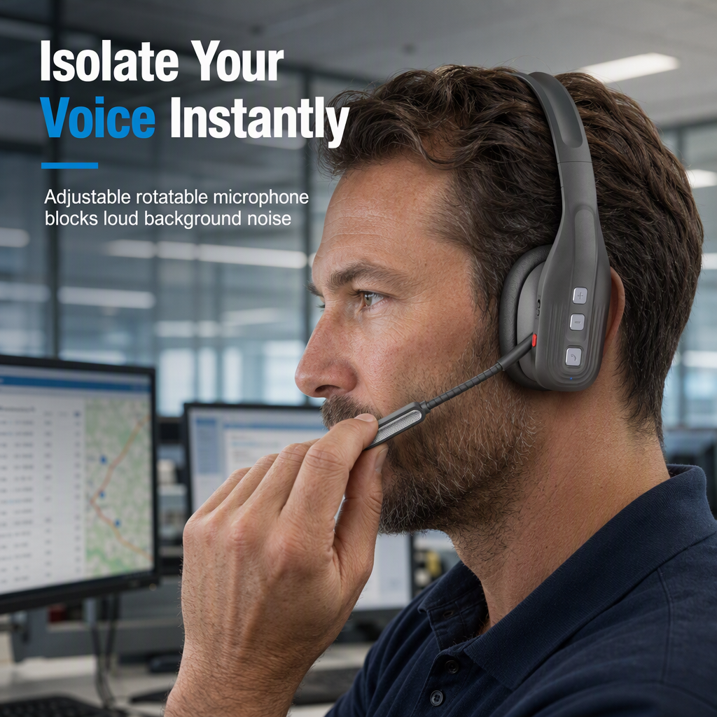 🚚 LIMITED-TIME 50% OFF! 🎧 Trucker Bluetooth Headset – ENC Noise Reduction, Long Playtime, Lightweight ✨