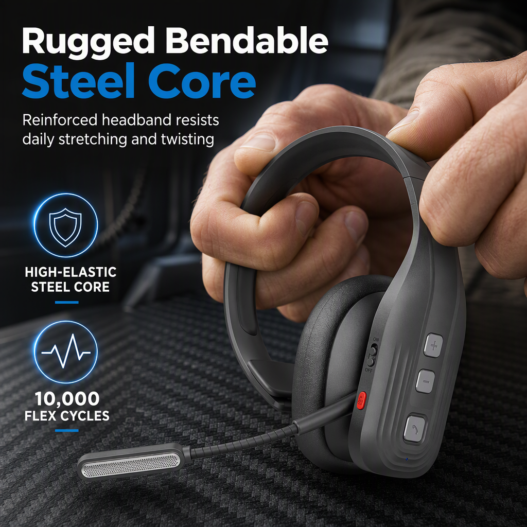 🚚 LIMITED-TIME 50% OFF! 🎧 Trucker Bluetooth Headset – ENC Noise Reduction, Long Playtime, Lightweight ✨