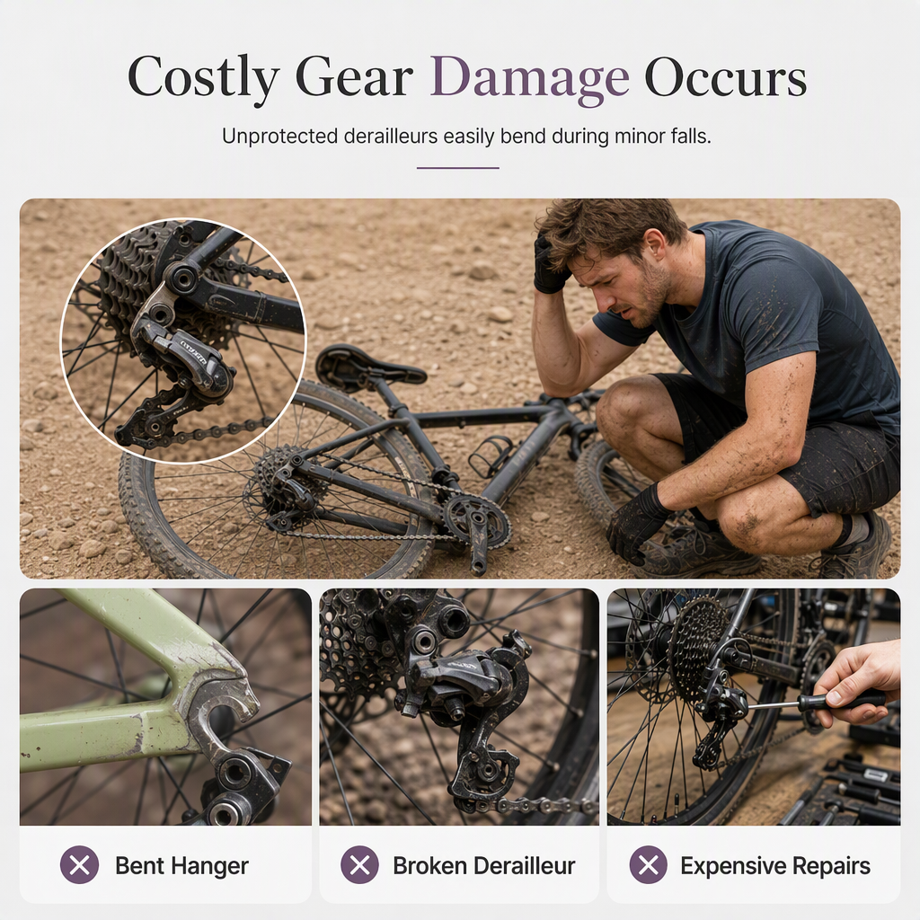 🚲 50% OFF NOW ✨ Steel Rear Derailleur Guard — Solid Barrier for Your Bike's Gears 🛡️