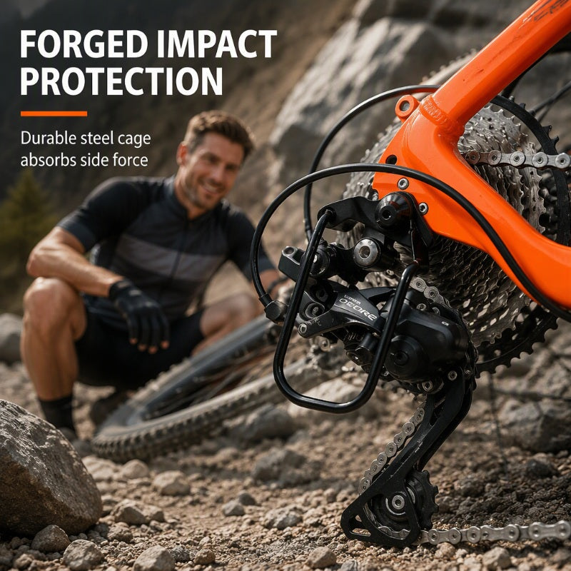 🚲 50% OFF NOW ✨ Steel Rear Derailleur Guard — Solid Barrier for Your Bike's Gears 🛡️