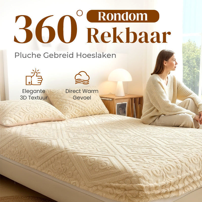 📢📢50% OFF !! ⏰360° All-Around Stretch Plush Knit Fitted Sheet☁️– Soft, Snug & Easy to Put On, Cosy Comfort for Every Bed ✨