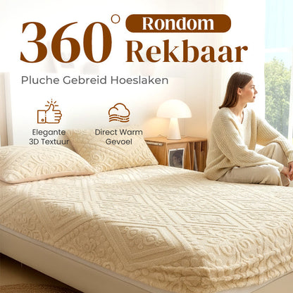 📢📢50% OFF !! ⏰360° All-Around Stretch Plush Knit Fitted Sheet☁️– Soft, Snug & Easy to Put On, Cosy Comfort for Every Bed ✨