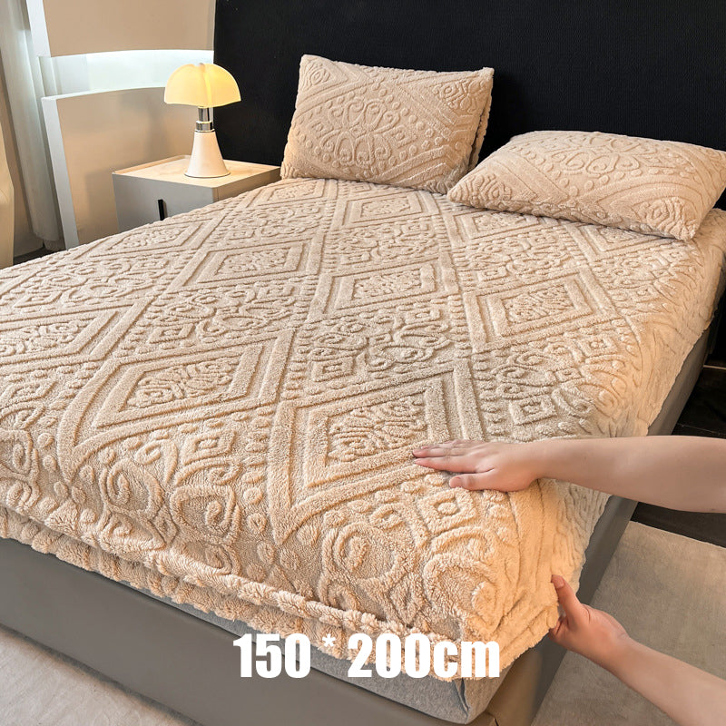 📢📢50% OFF !! ⏰360° All-Around Stretch Plush Knit Fitted Sheet☁️– Soft, Snug & Easy to Put On, Cosy Comfort for Every Bed ✨