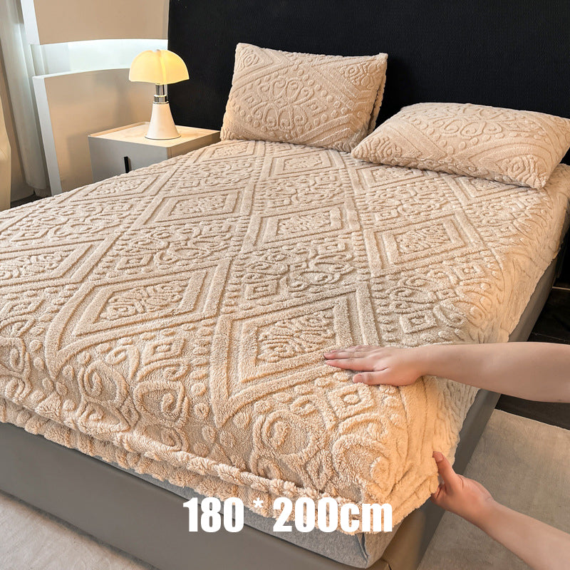 📢📢50% OFF !! ⏰360° All-Around Stretch Plush Knit Fitted Sheet☁️– Soft, Snug & Easy to Put On, Cosy Comfort for Every Bed ✨