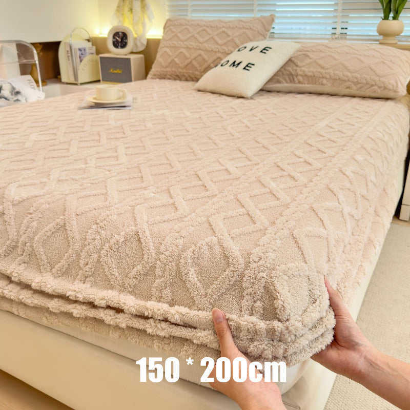 📢📢50% OFF !! ⏰360° All-Around Stretch Plush Knit Fitted Sheet☁️– Soft, Snug & Easy to Put On, Cosy Comfort for Every Bed ✨