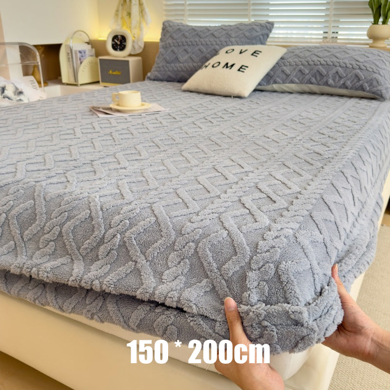 📢📢50% OFF !! ⏰360° All-Around Stretch Plush Knit Fitted Sheet☁️– Soft, Snug & Easy to Put On, Cosy Comfort for Every Bed ✨