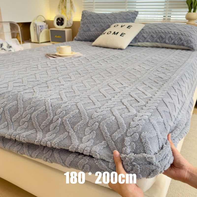 📢📢50% OFF !! ⏰360° All-Around Stretch Plush Knit Fitted Sheet☁️– Soft, Snug & Easy to Put On, Cosy Comfort for Every Bed ✨