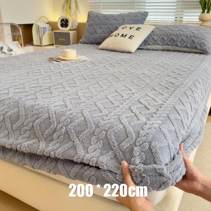 📢📢50% OFF !! ⏰360° All-Around Stretch Plush Knit Fitted Sheet☁️– Soft, Snug & Easy to Put On, Cosy Comfort for Every Bed ✨