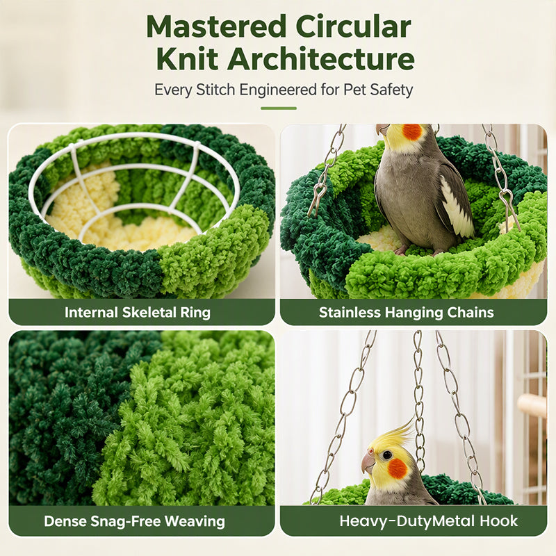 Warm Winter Cotton Bird Nest Hanging Hammock for Parrots Cockatiels Lovebirds Budgies Birdcage Sleeping Bed Swing Toy