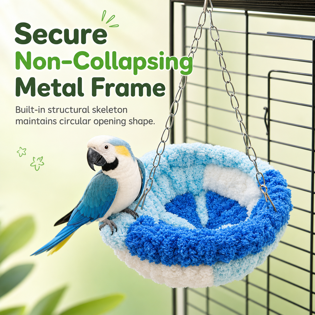 Warm Winter Cotton Bird Nest Hanging Hammock for Parrots Cockatiels Lovebirds Budgies Birdcage Sleeping Bed Swing Toy