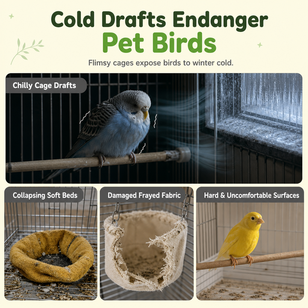 Warm Winter Cotton Bird Nest Hanging Hammock for Parrots Cockatiels Lovebirds Budgies Birdcage Sleeping Bed Swing Toy