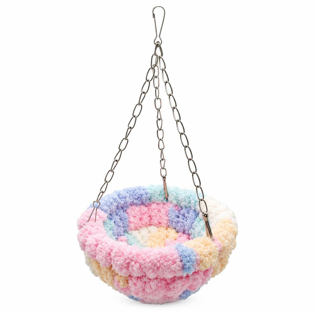 Warm Winter Cotton Bird Nest Hanging Hammock for Parrots Cockatiels Lovebirds Budgies Birdcage Sleeping Bed Swing Toy