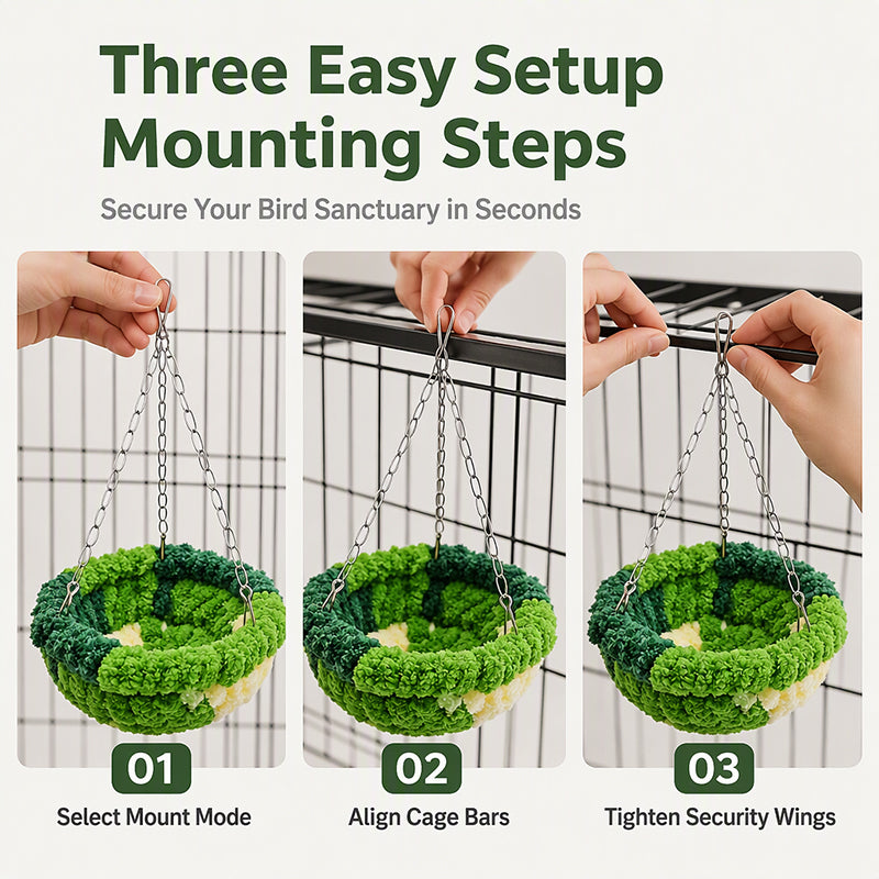 Warm Winter Cotton Bird Nest Hanging Hammock for Parrots Cockatiels Lovebirds Budgies Birdcage Sleeping Bed Swing Toy