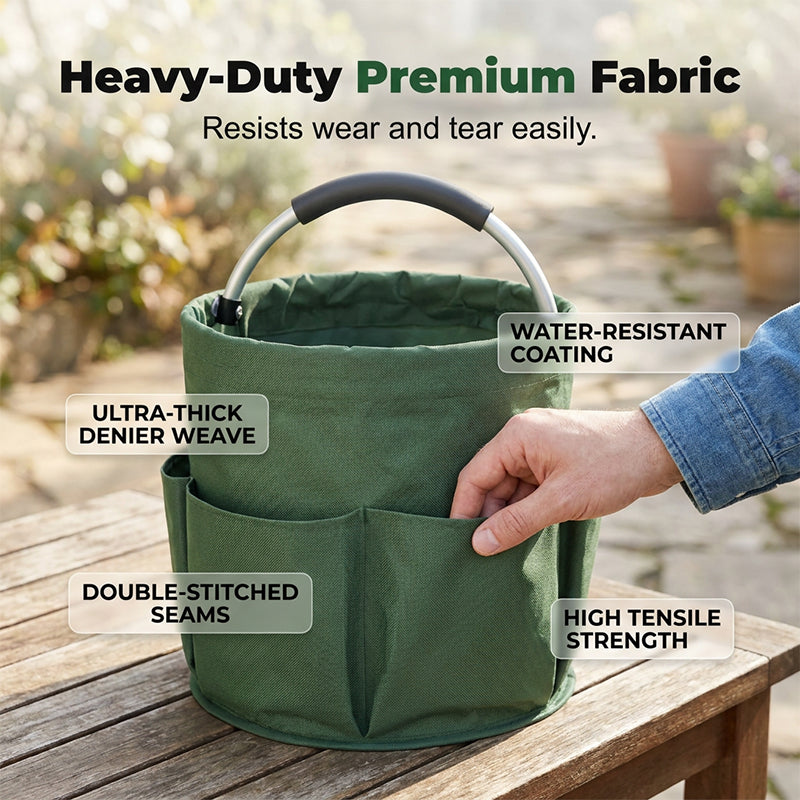 🌳 Foldable Storage Basket with Pockets – 50% OFF! Premium fabric, easy collapse design, 28x28cm – organise garden tools, snacks & essentials. 🌟