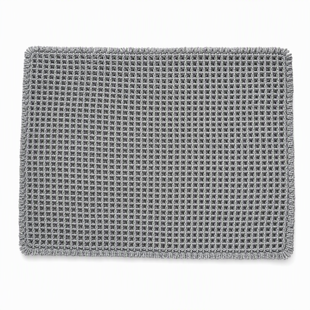 Non Slip Water Absorbent Waffle Weave Bathroom Mat Solid Color Entrance Doormat
