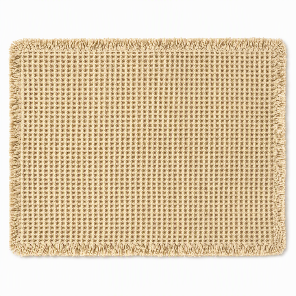 Non Slip Water Absorbent Waffle Weave Bathroom Mat Solid Color Entrance Doormat