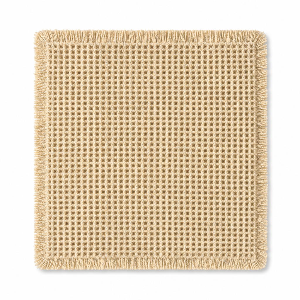 Non Slip Water Absorbent Waffle Weave Bathroom Mat Solid Color Entrance Doormat