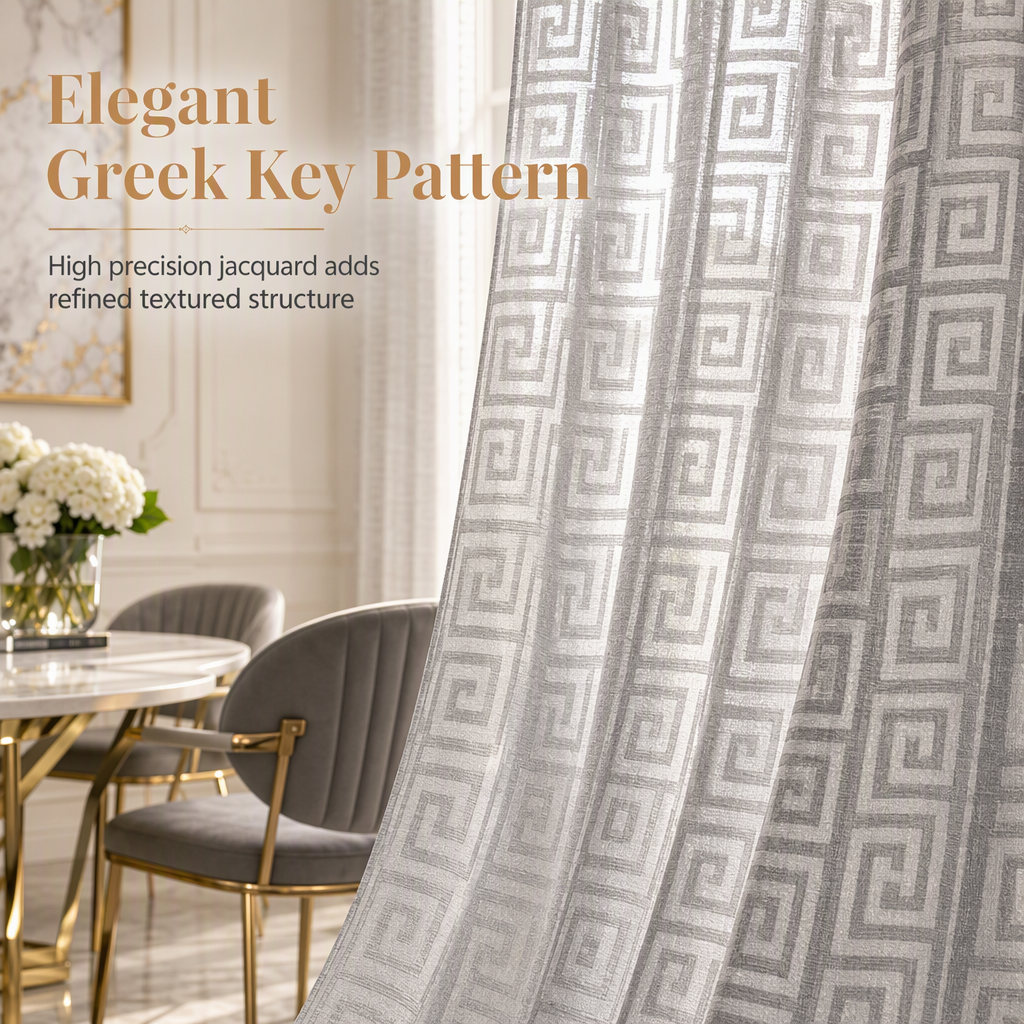 ⏳Time-Limited Special⏰Geometric Jacquard Sheer Curtain Panel for Living Room