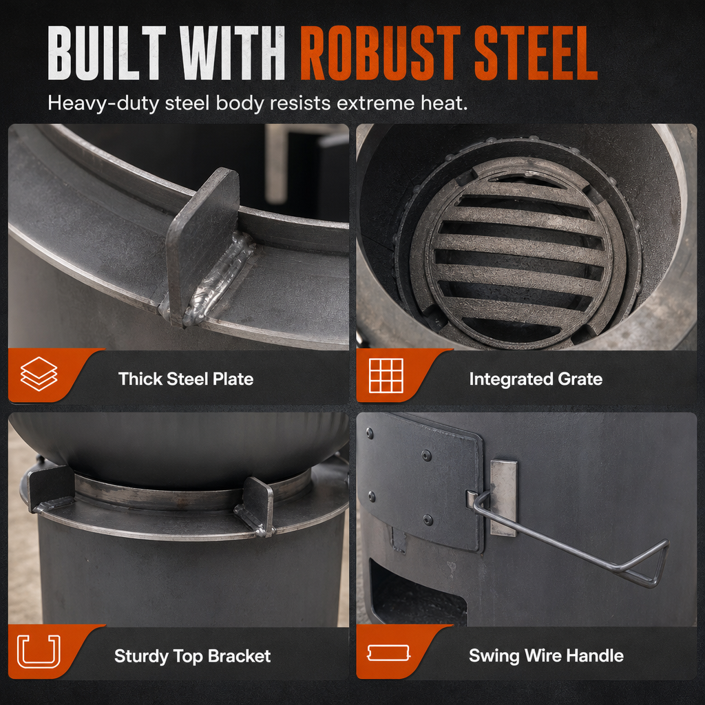 🔥 50% OFF!🍳 Portable Multi-Functional Camping Stove – Efficient Heat & Cooking System, Durable Metal Design, Easy Carry for Outdoor Adventures 🏕️💪