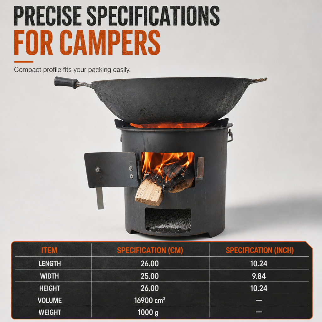 🔥 50% OFF!🍳 Portable Multi-Functional Camping Stove – Efficient Heat & Cooking System, Durable Metal Design, Easy Carry for Outdoor Adventures 🏕️💪