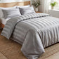 🛏️ LIMITED-TIME 50% OFF! ✨ Hotel Style Satin Stripe Bedding Set – 120g Fabric, Internal Ties, 7 Colors ✨