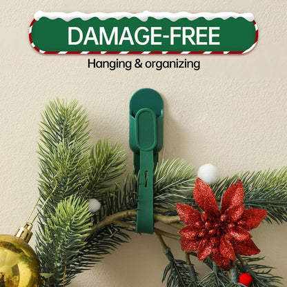 📢📢50% OFF !! ⏰ Silicone Christmas Wreath Ties & Traceless Hooks – Reusable, Damage-Free Holiday Decor Hanging Kit ✨