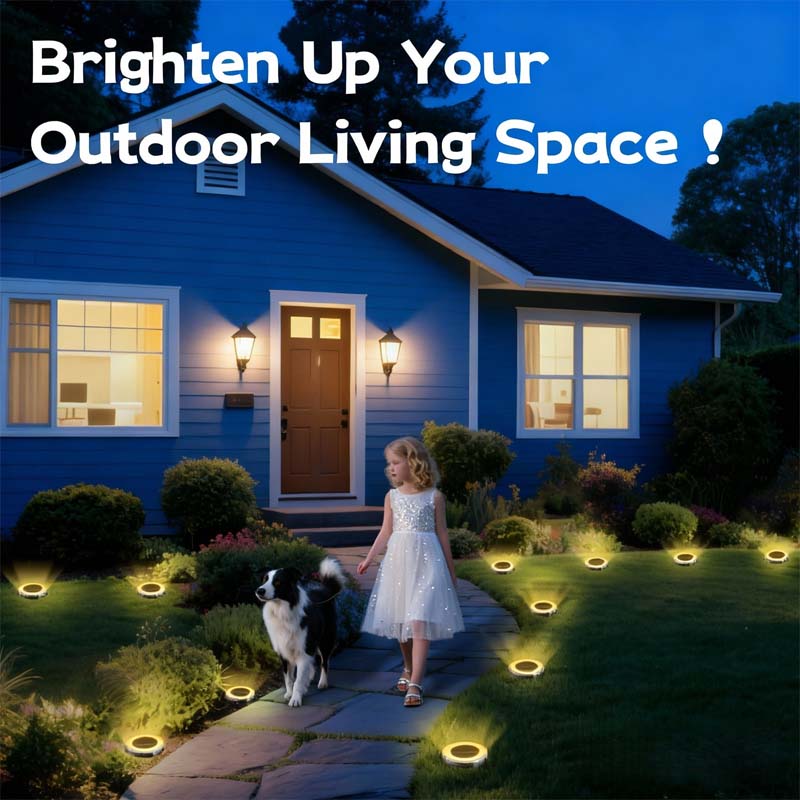 🌞🌷4-Pack Outdoor Garden Solar Ground Lights | 8-LED Auto On/Off Weather-Resistant Pathway Landscape Light⚡