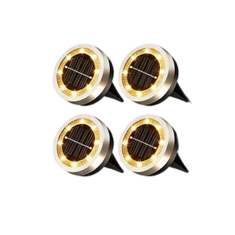 🌞🌷4-Pack Outdoor Garden Solar Ground Lights | 8-LED Auto On/Off Weather-Resistant Pathway Landscape Light⚡