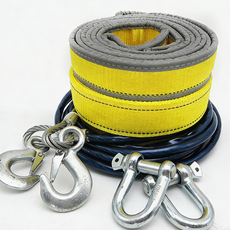 📢📢50% OFF !! ⏰ 8-Ton Tow Rope with U-Shackle Hooks – Strong & Reliable 💪