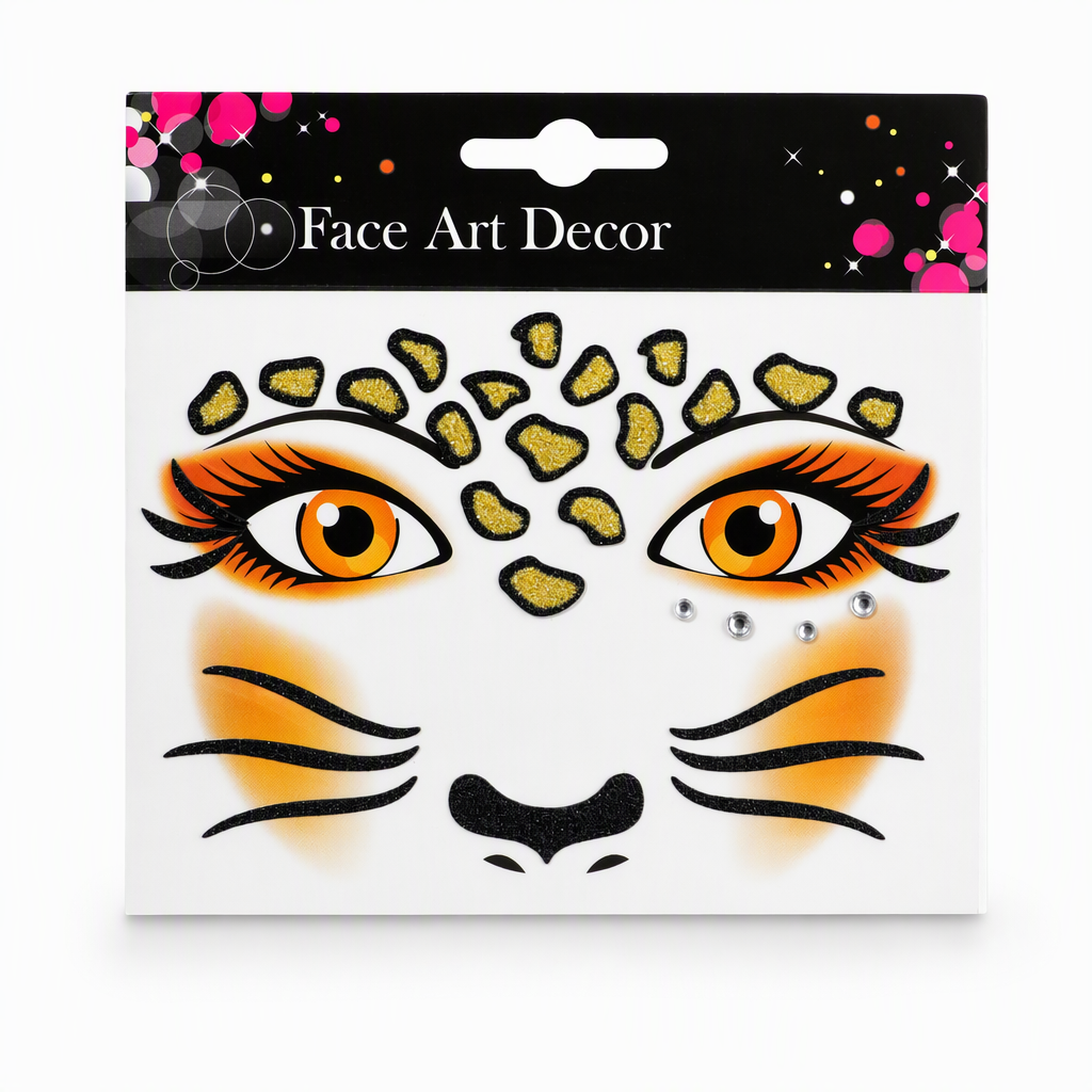 📢📢50% OFF !! ⏰ Christmas Holiday Temporary Face Tattoo Stickers – Animal Designs, Glitter Face Gems ✨
