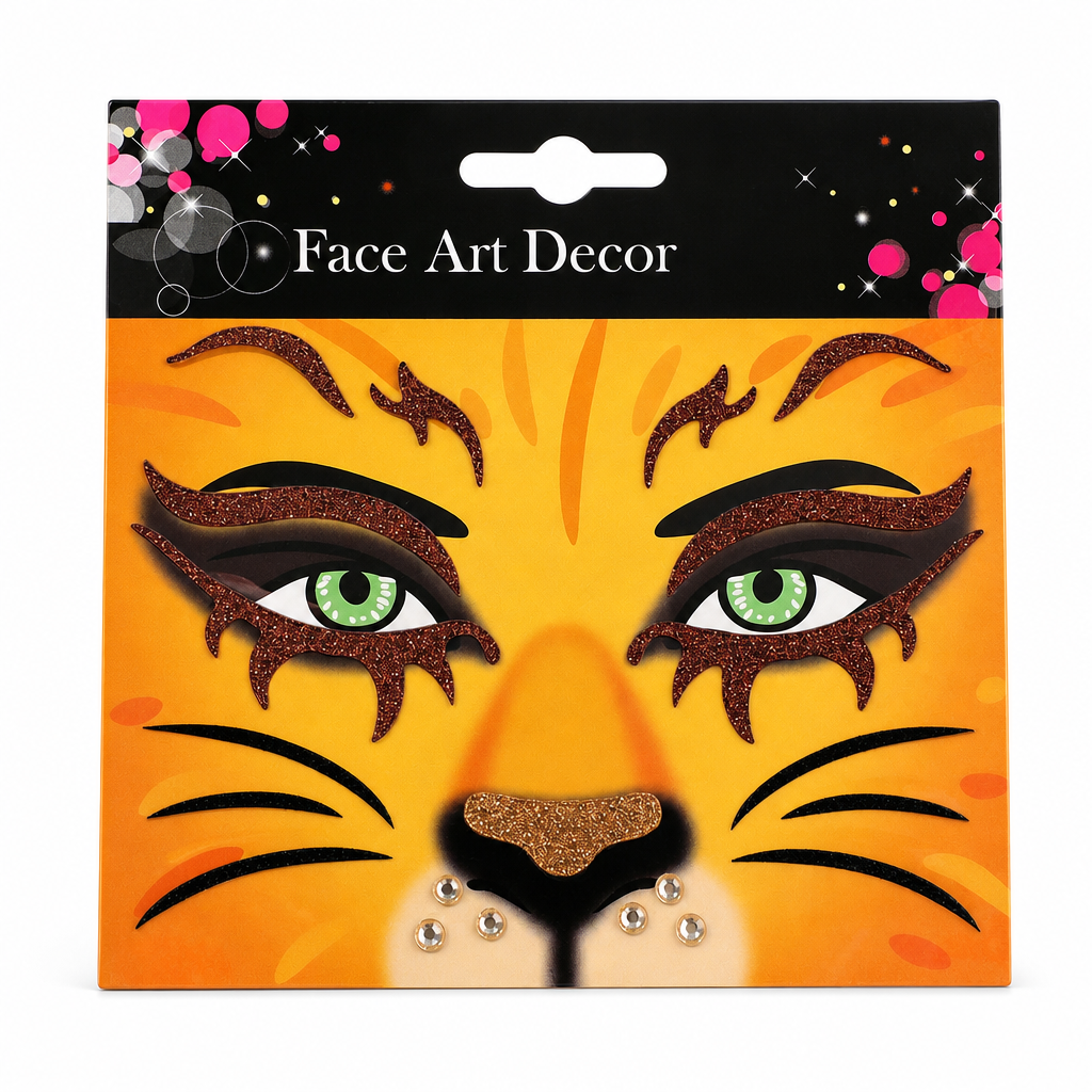 📢📢50% OFF !! ⏰ Christmas Holiday Temporary Face Tattoo Stickers – Animal Designs, Glitter Face Gems ✨