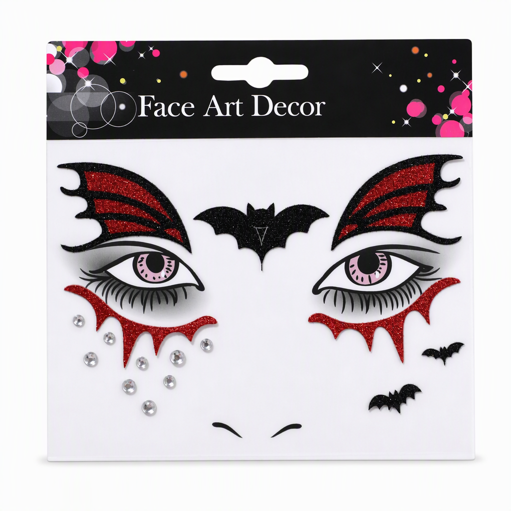 📢📢50% OFF !! ⏰ Christmas Holiday Temporary Face Tattoo Stickers – Animal Designs, Glitter Face Gems ✨