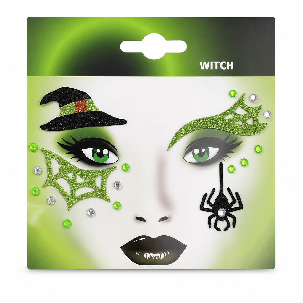 📢📢50% OFF !! ⏰ Christmas Holiday Temporary Face Tattoo Stickers – Animal Designs, Glitter Face Gems ✨