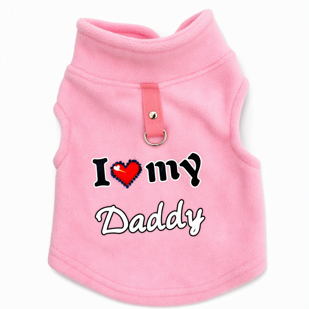 ⏳Time-Limited Special⏰Warm Pet Sweater with Leash Ring – “Love Dad & Mum” Design, Keep Your Pup Cosy & Stylish on Winter Walks ❄️