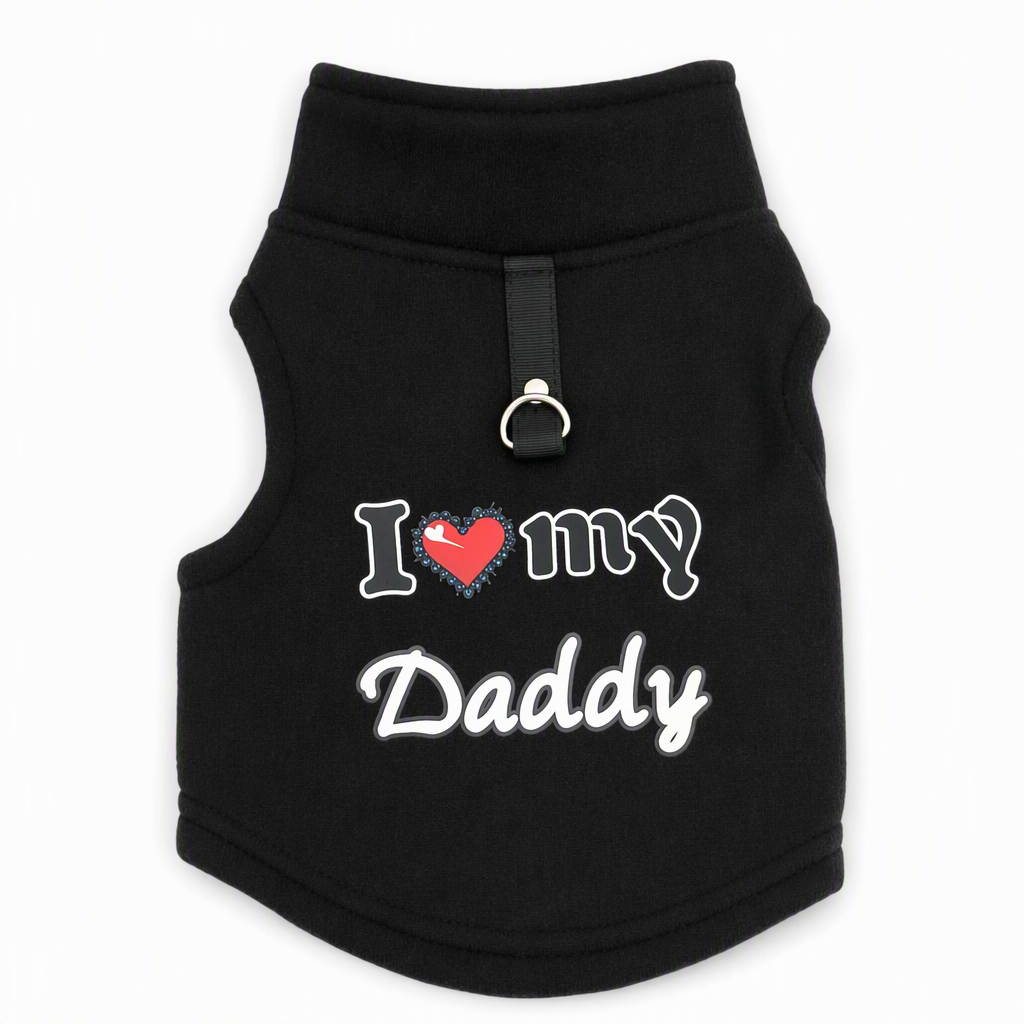⏳Time-Limited Special⏰Warm Pet Sweater with Leash Ring – “Love Dad & Mum” Design, Keep Your Pup Cosy & Stylish on Winter Walks ❄️