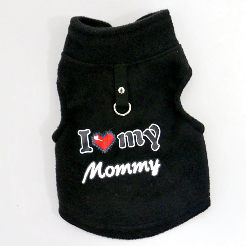 ⏳Time-Limited Special⏰Warm Pet Sweater with Leash Ring – “Love Dad & Mum” Design, Keep Your Pup Cosy & Stylish on Winter Walks ❄️