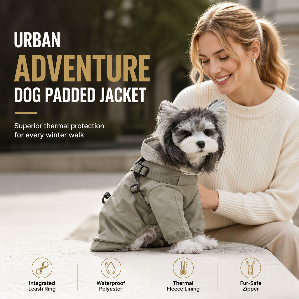 🐶 LIMITED-TIME 50% OFF! ❄️ Warm Padded Dog Winter Coat – Waterproof, Windproof, With Harness Rings ✨