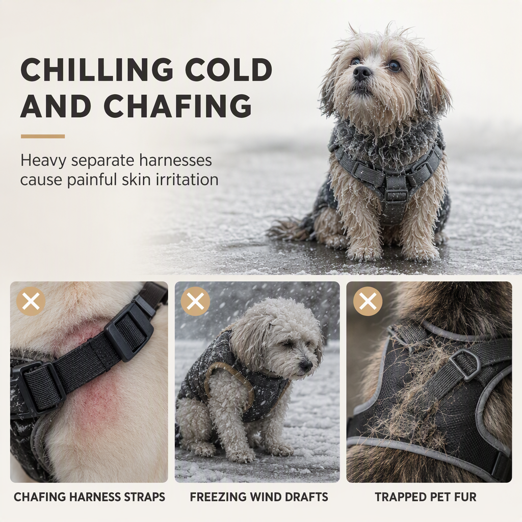 🐶 LIMITED-TIME 50% OFF! ❄️ Warm Padded Dog Winter Coat – Waterproof, Windproof, With Harness Rings ✨
