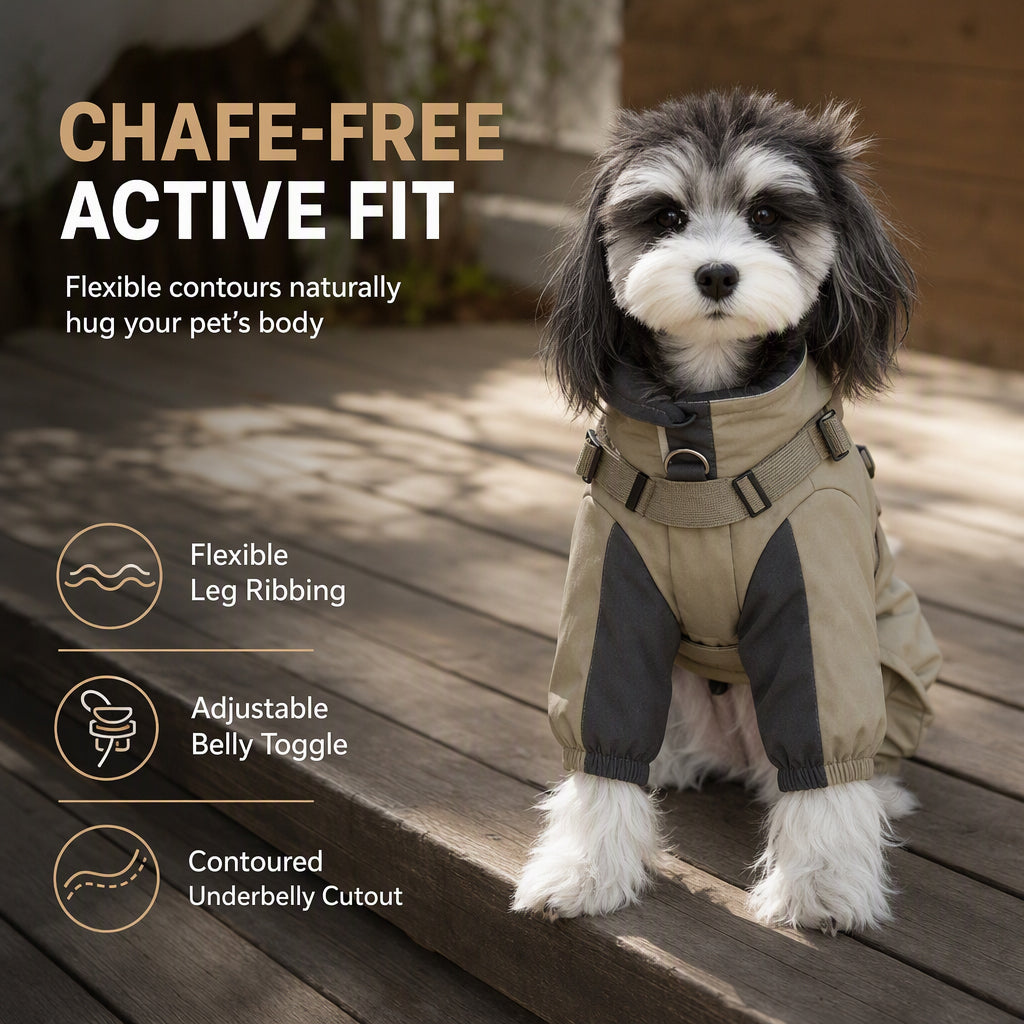 🐶 LIMITED-TIME 50% OFF! ❄️ Warm Padded Dog Winter Coat – Waterproof, Windproof, With Harness Rings ✨