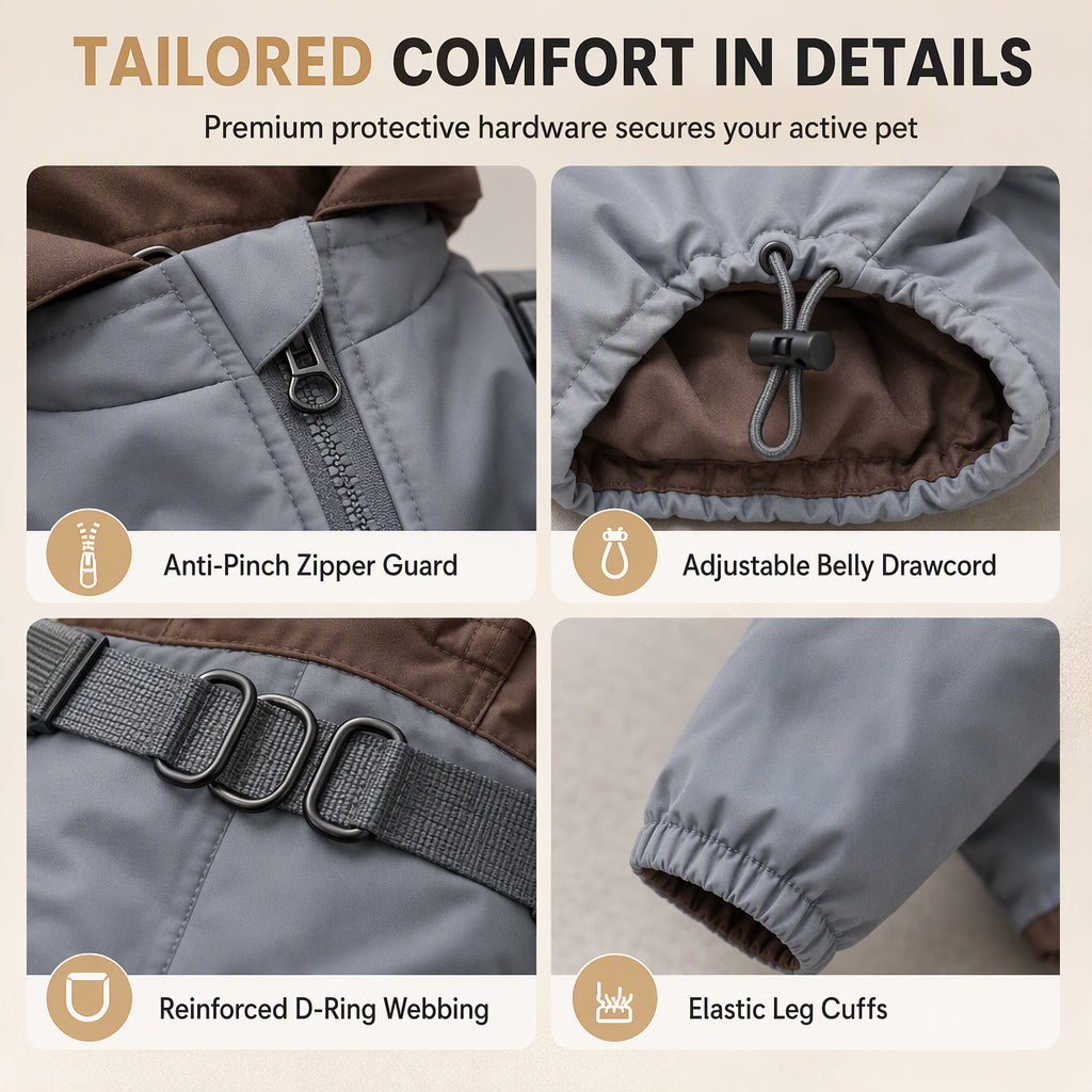 🐶 LIMITED-TIME 50% OFF! ❄️ Warm Padded Dog Winter Coat – Waterproof, Windproof, With Harness Rings ✨